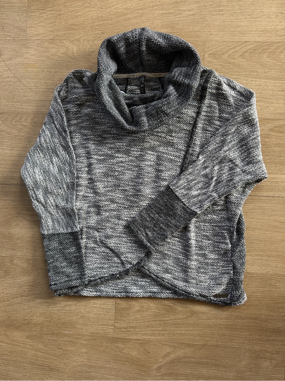Calvin Klein Gray Marled Cowl Neck Sweater